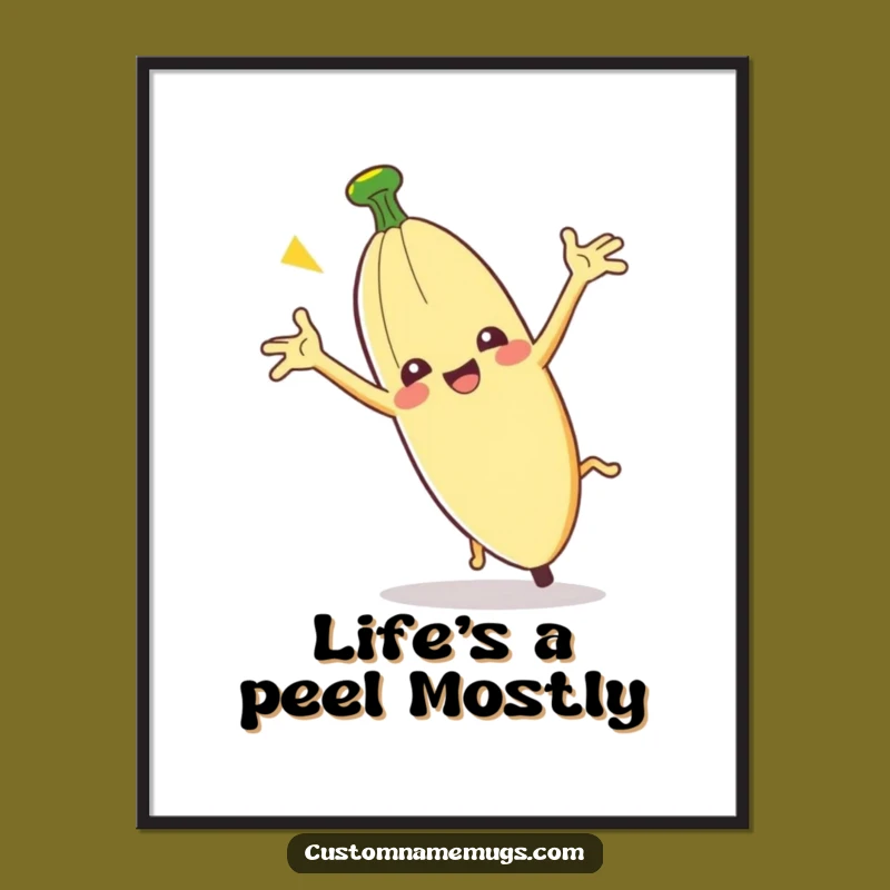 Free Printable Funny Banana Slip Wall Art - Clumsy Peel Downloadable Decor