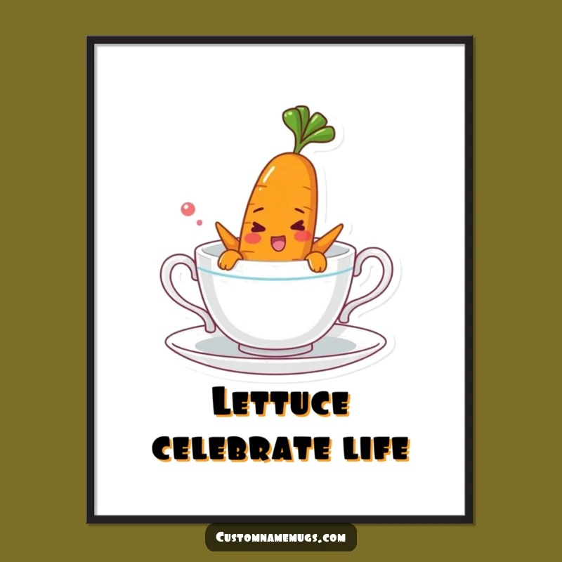 Free Printable Funny Carrot Art: Swimming Character - Hilarious Downloadable Poster!