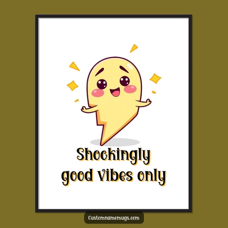 Free Printable Wall Art: Clumsy Lightning Bolt Zapping Itself Funny Downloadable Art