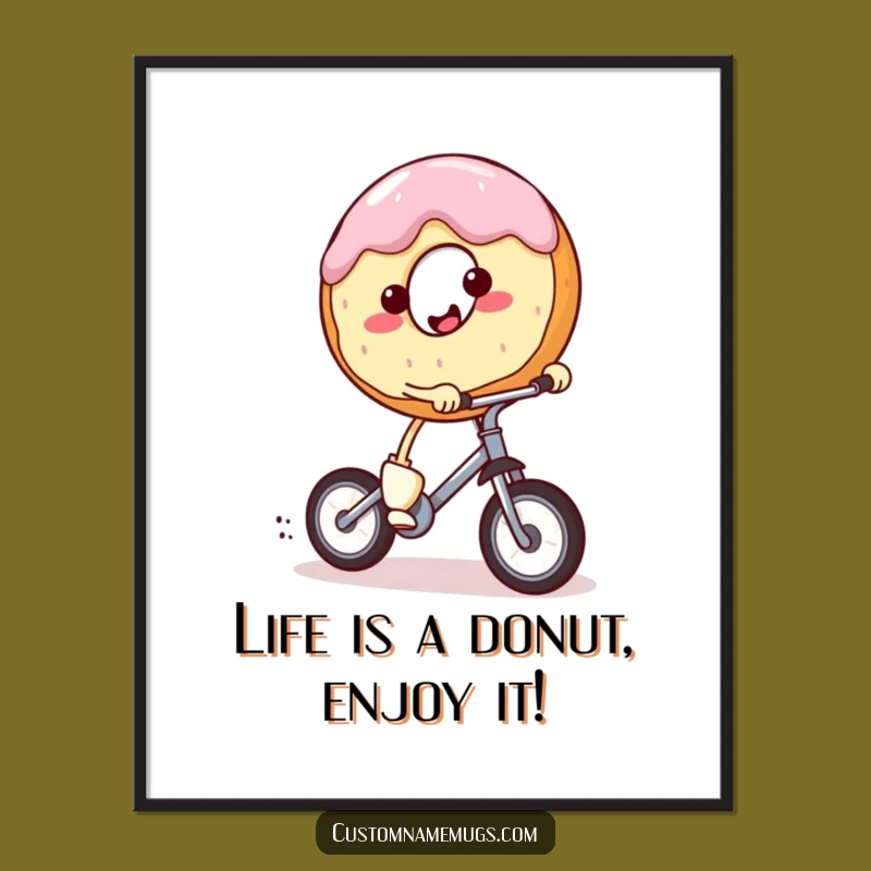 Free Printable Wall Art: Donut Unicyclist, Fun Downloadable Decor for Any Space!