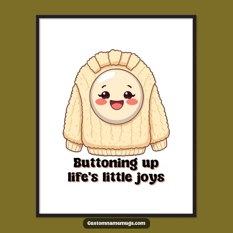 Free Printable Wall Art: Funny Button Sweater Decor - Hilarious Downloadable Art!