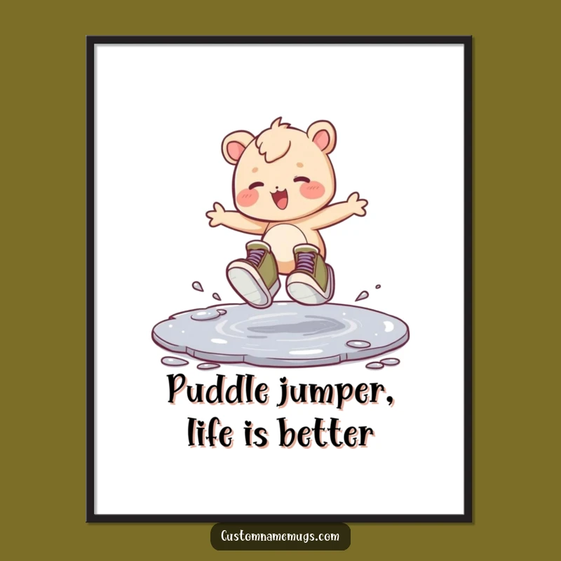 Funny Free Printable Wall Art: Puddle Hopper Creature, Quirky Downloadable Decor