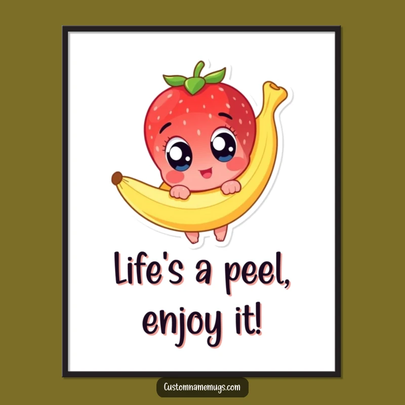 Funny Free Printable Wall Art: Strawberry Slip - Whimsical Downloadable Decor