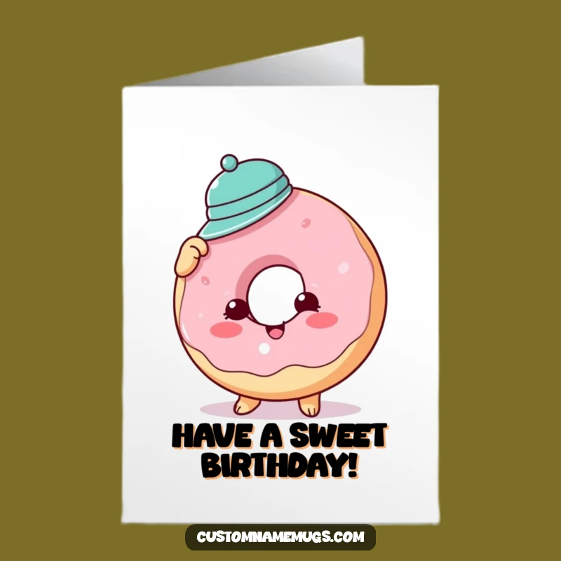 Free Printable Birthday Card: Funny Donut Hat Mishap - Hilarious Downloadable Gift!