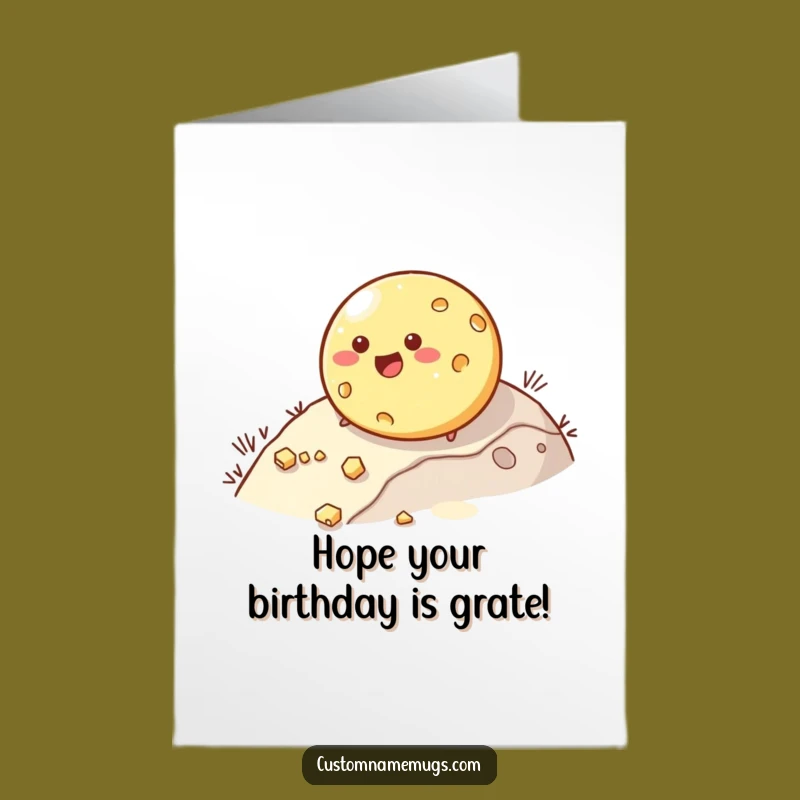 Free Printable Birthday Card: Rolling Cheese Fun - Downloadable & Print at Home Gift