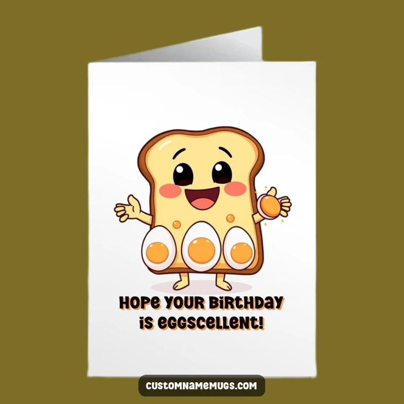 Free Printable Birthday Card: Toast Juggling Eggs! - Funny Downloadable Celebration