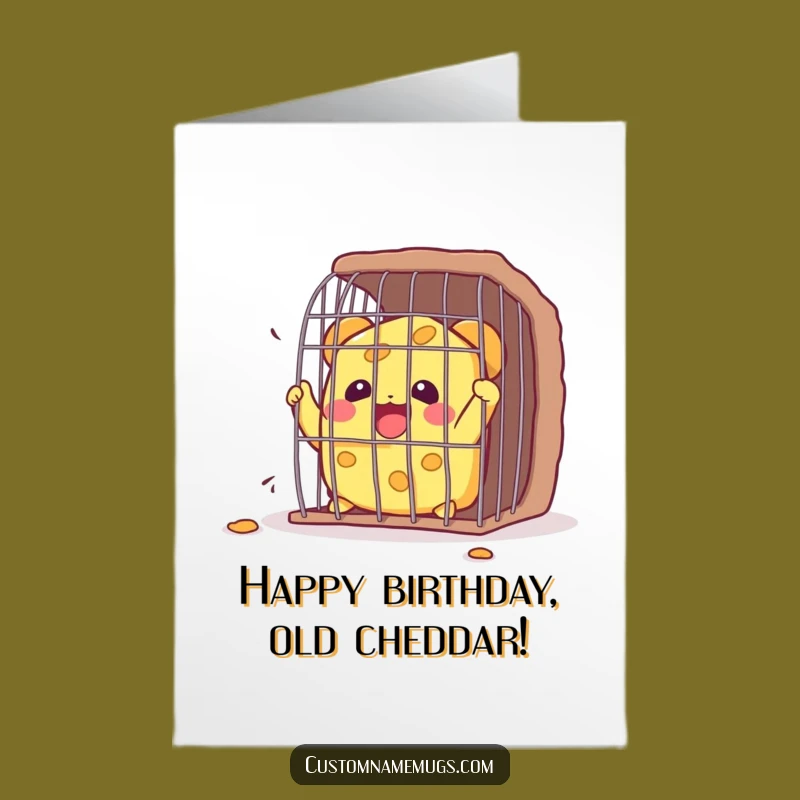 Free Printable Funny Birthday Card: Kawaii Cheese Escape Adventure DIY Gift