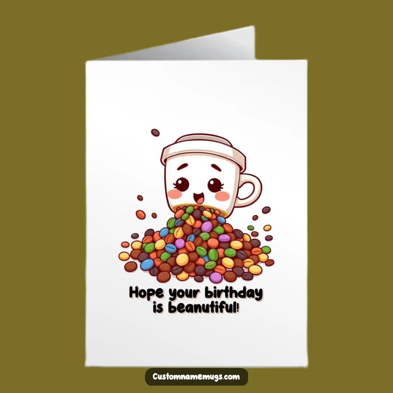 Free Printable Birthday Card: Clumsy Coffee Cup Spill, Funny Downloadable Greeting