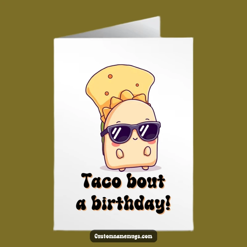 Free Printable Birthday Card: Shy Taco Hiding Funny Downloadable Gift