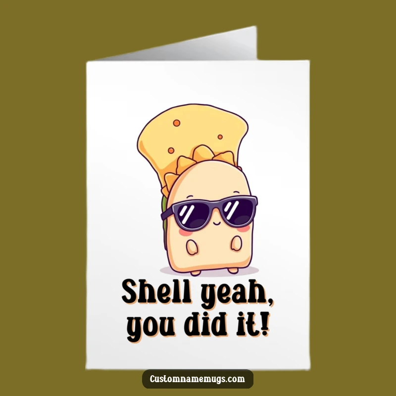 Free Printable Congrats Card: Shy Taco's Hidden Success Funny Downloadable Gift