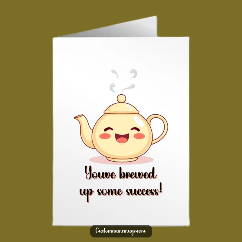 Free Printable Congrats Card: Silly Teapot Steam Face - Downloadable & Print at Home