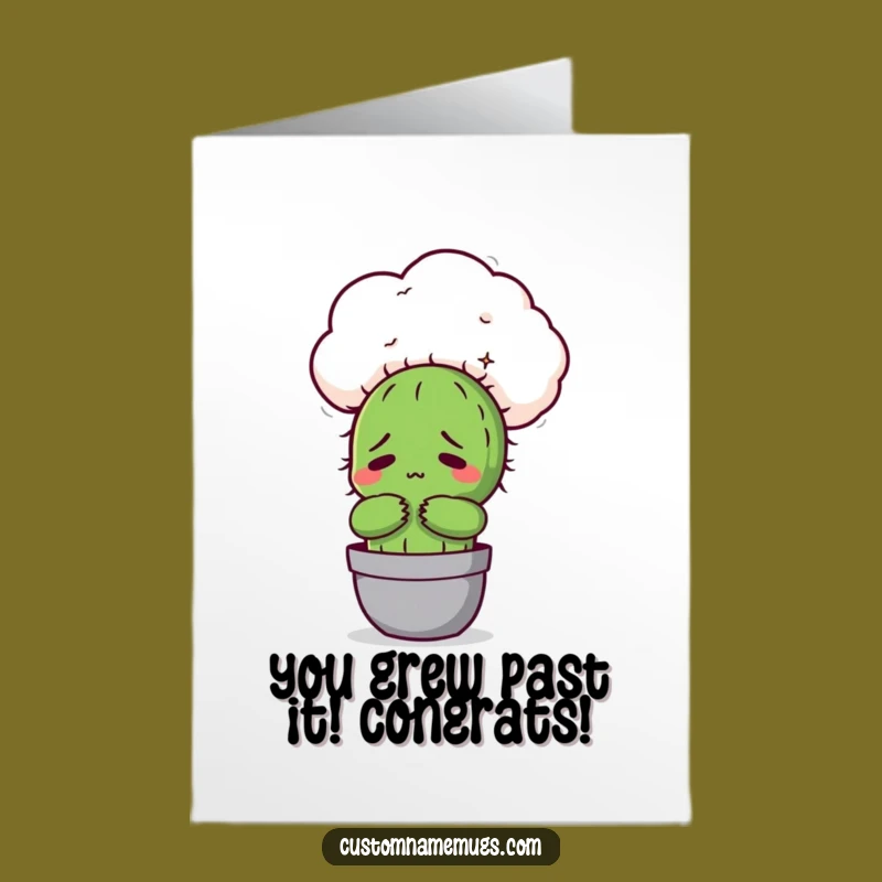 Free Printable Kawaii Cactus Congrats Card: Awkward Embrace DIY