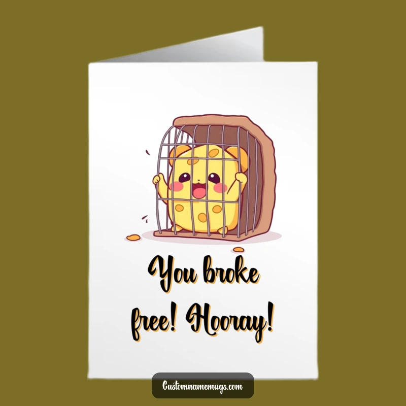 Free Printable Kawaii Cheese Congrats Card: Joyful Escape DIY Downloadable