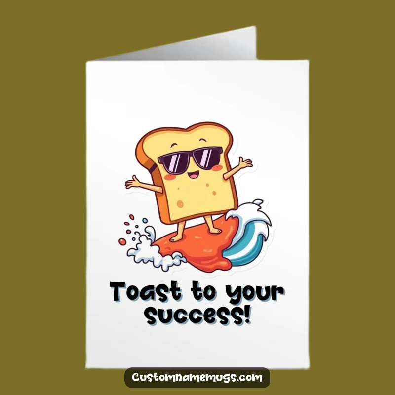 Free Printable Congrats Card: Toast Surfer, Jam Wave Win Gift