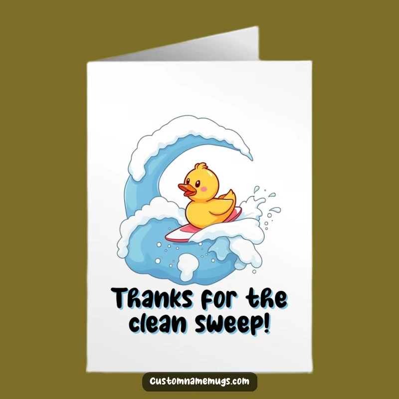 Free Printable Duck Surfing Thank You Card - Fun Downloadable Gift for Showing Thanks
