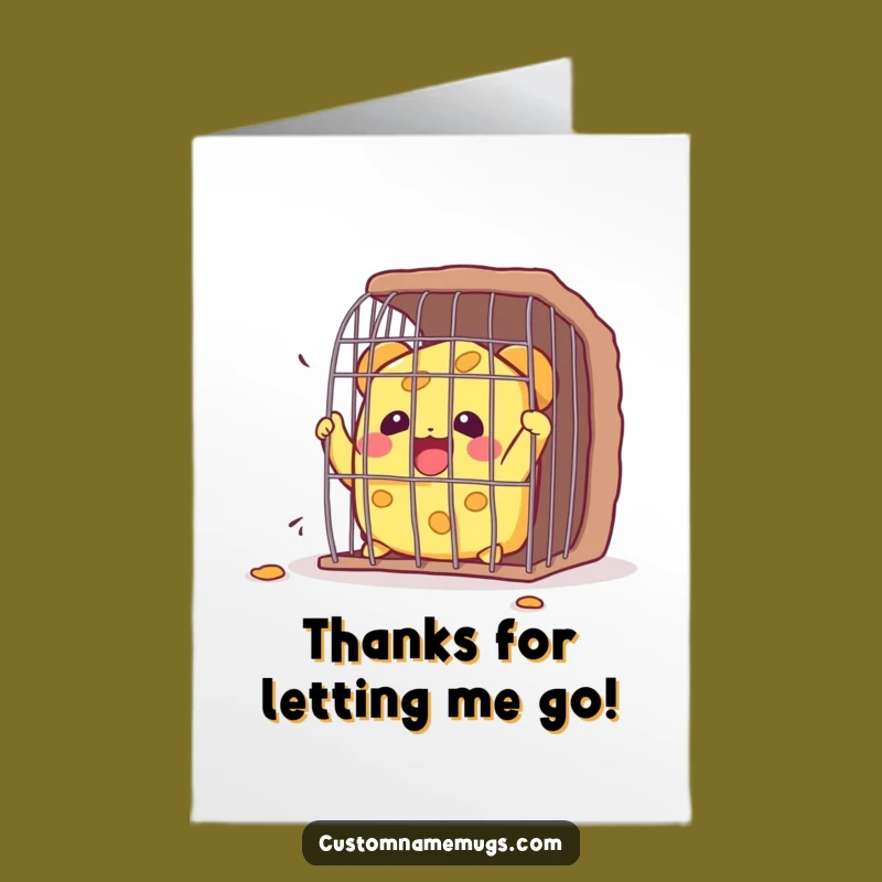 Funny Free Printable Thank You Card: Kawaii Cheese Freedom DIY