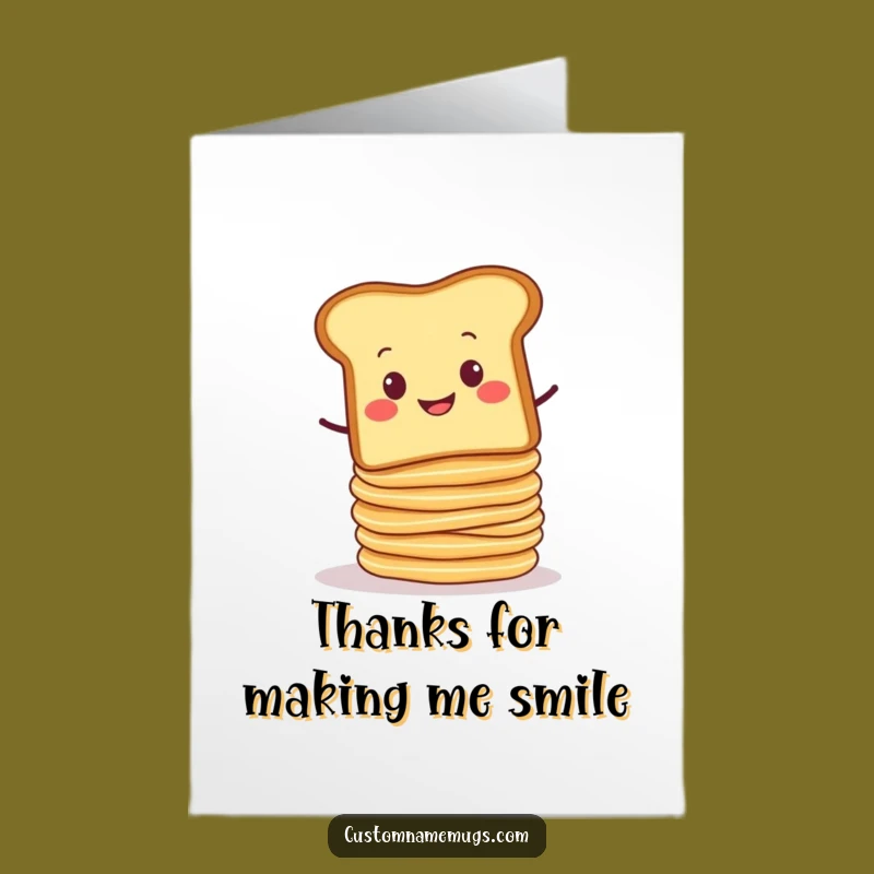 Free Printable Thank You Card: Grinning Toast Pancakes, Sweet Downloadable Appreciation Gift!