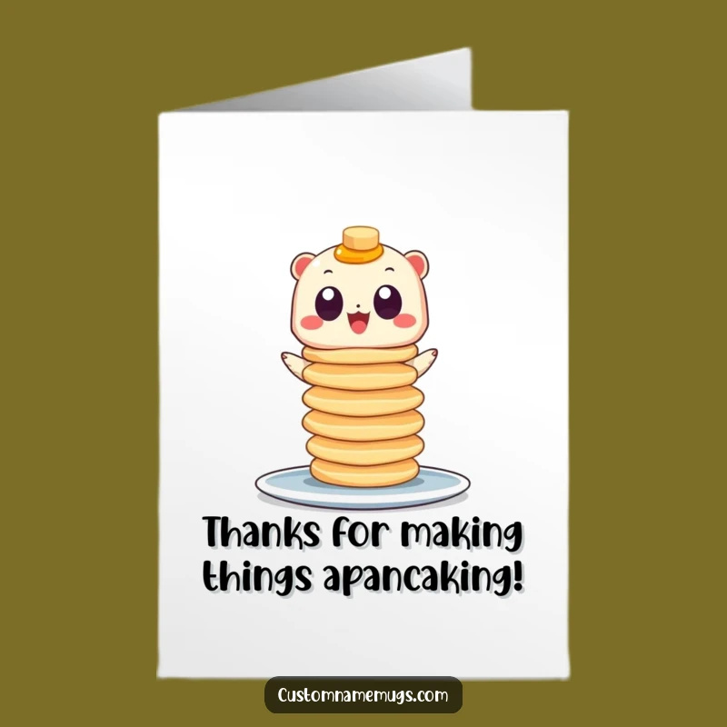 Free Printable Thank You Card: Googly Eye Pancake Creature, Gratitude Downloadable Gift