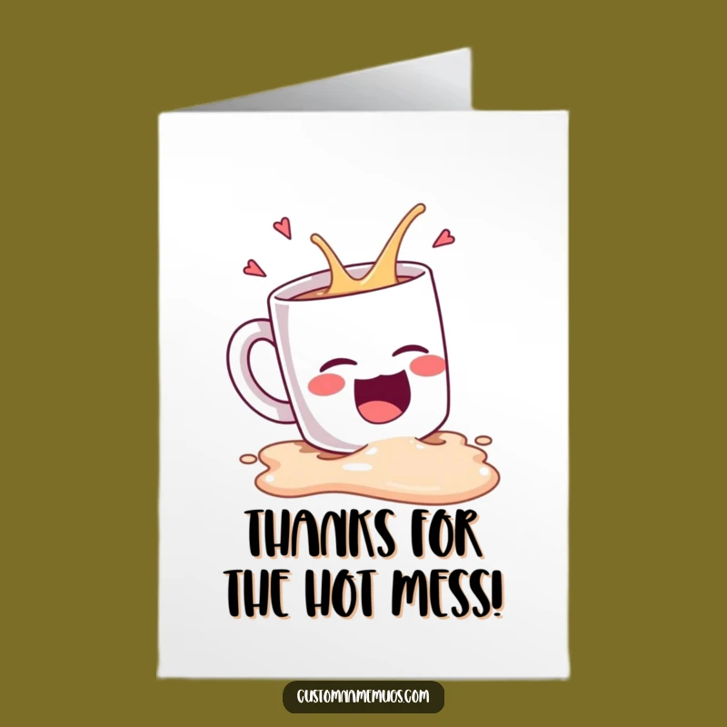 Funny Free Printable Thank You Card: Laughing Mug Spill DIY