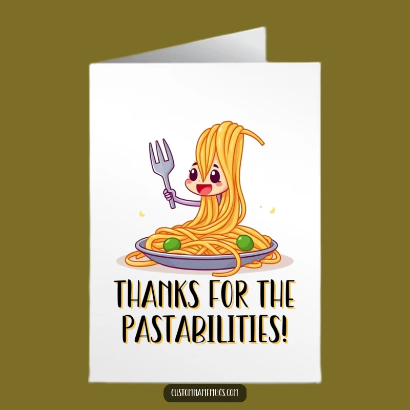Free Printable Thank You Card: Fork's Spaghetti Win - Appreciative Downloadable Greeting