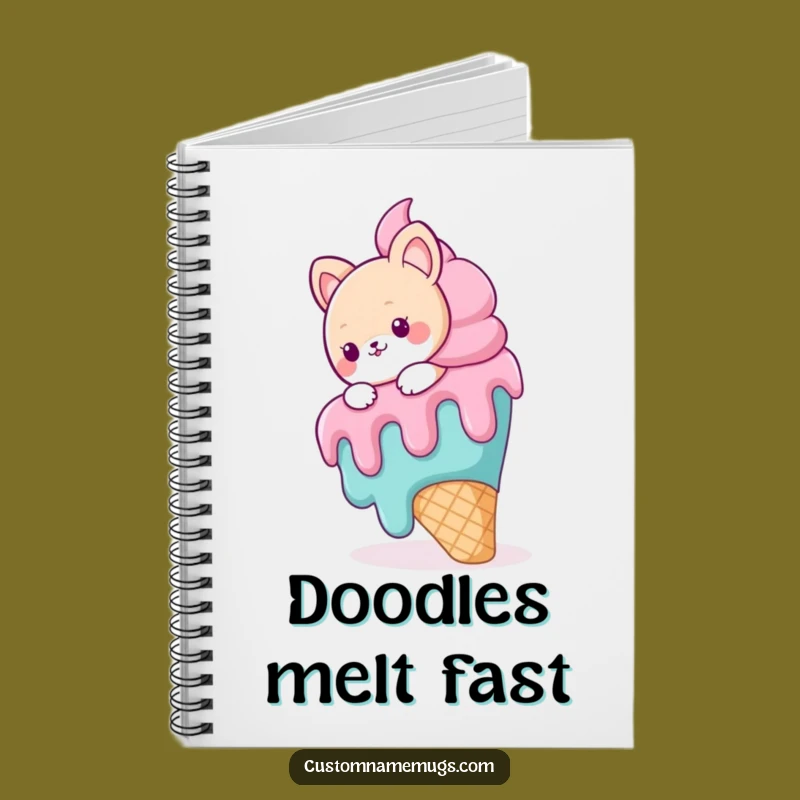 Funny Ice Cream Slip Notebook - Cute Animal Journal for Sweet Ideas
