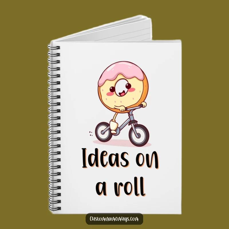 Funny Donut Unicycle Notebook - Humorous Journal for Ideas and Sweet Plans