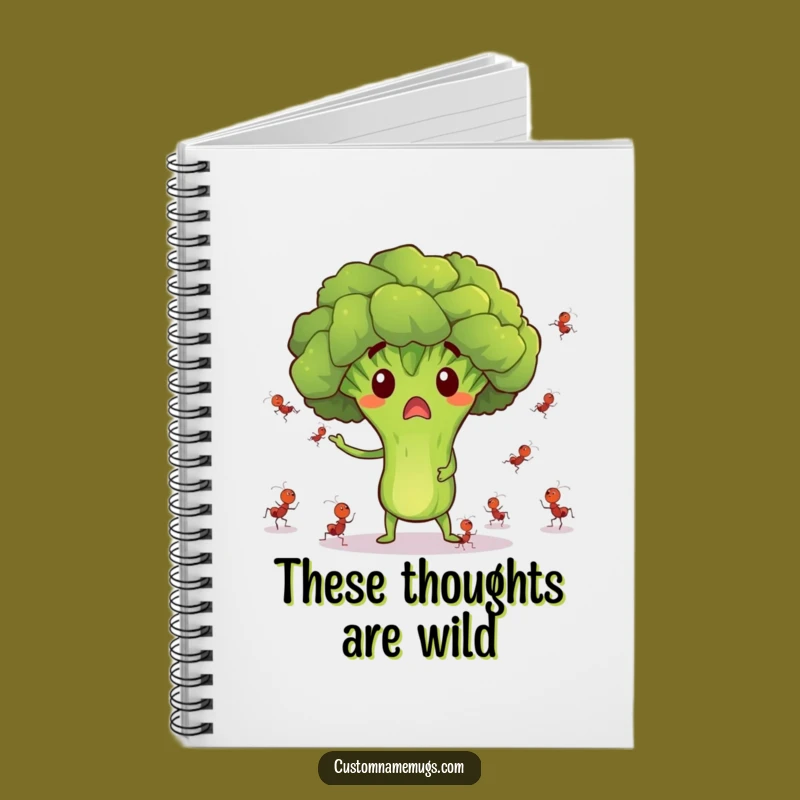 Funny Surprised Broccoli Ant Juggling Notebook - Jot Down Quirky Ideas!