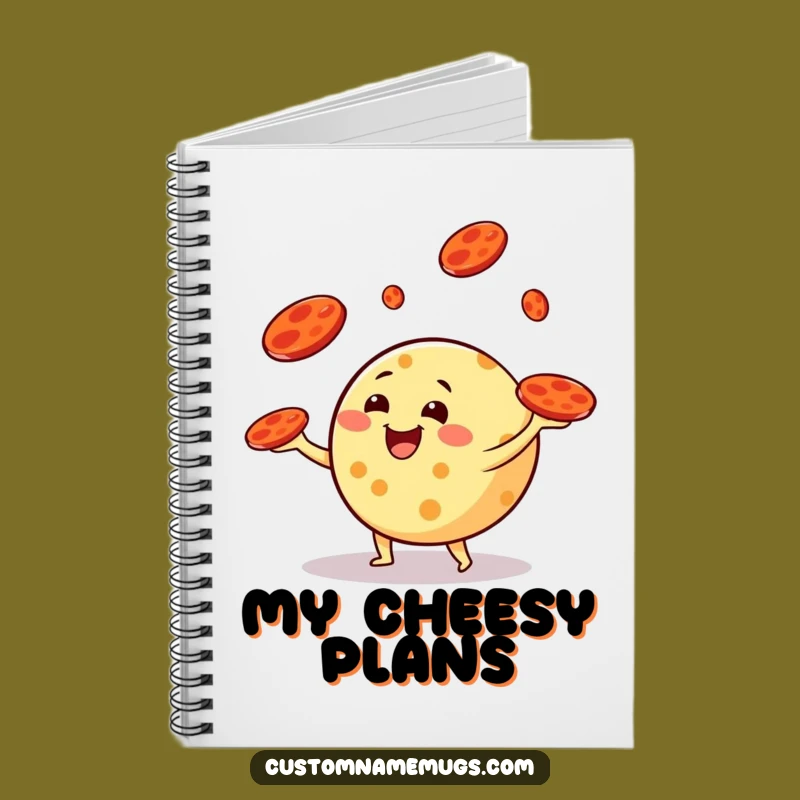 Funny Cheese Juggling Notebook: Jot Down Ideas with Hilarious Food Art