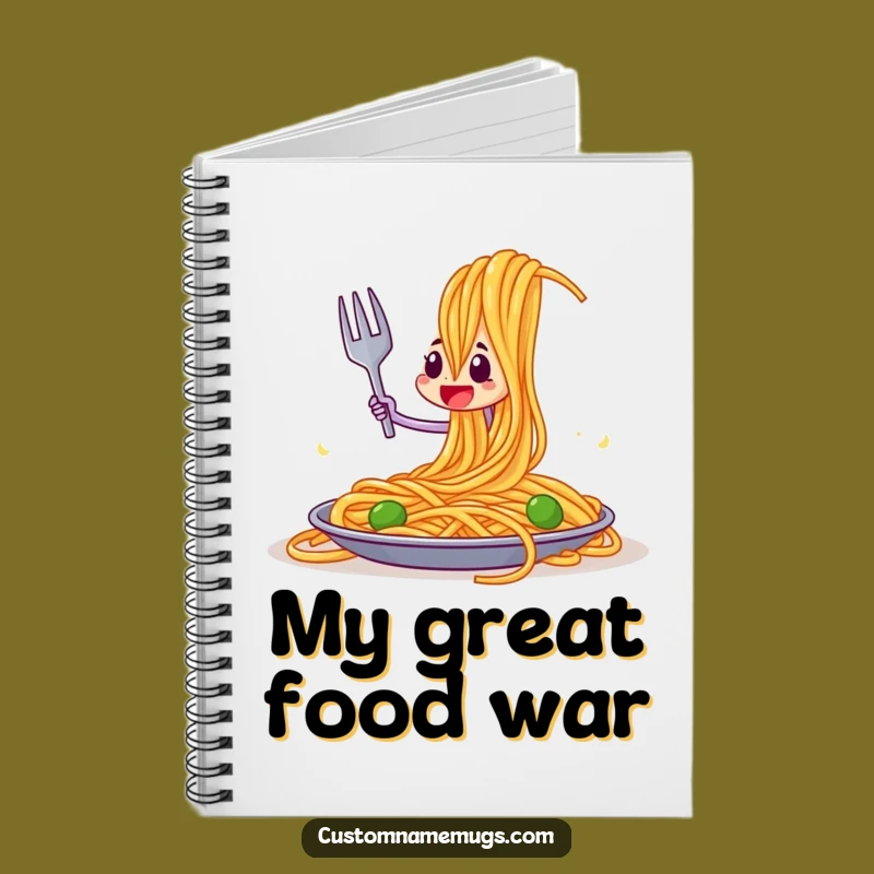 Funny Fork vs Spaghetti Notebook: Jot Down Your Thoughts with Epic Food Fight Flair