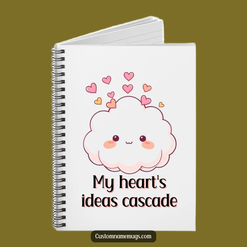 Funny Cloud Heart Notebook: Cute Fluffy Character Journal for Inspired Thoughts