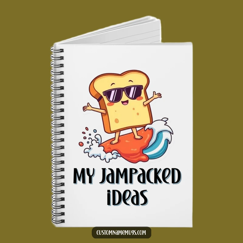 Funny Toast Surfer Notebook: Ride Your Ideas with Hilarious Breakfast Art