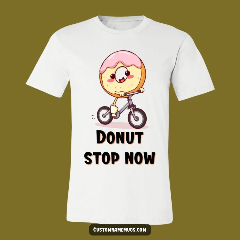 Funny Donut Unicycle T-Shirt - Hilarious Balanced Ride Tee for Sweet Lovers