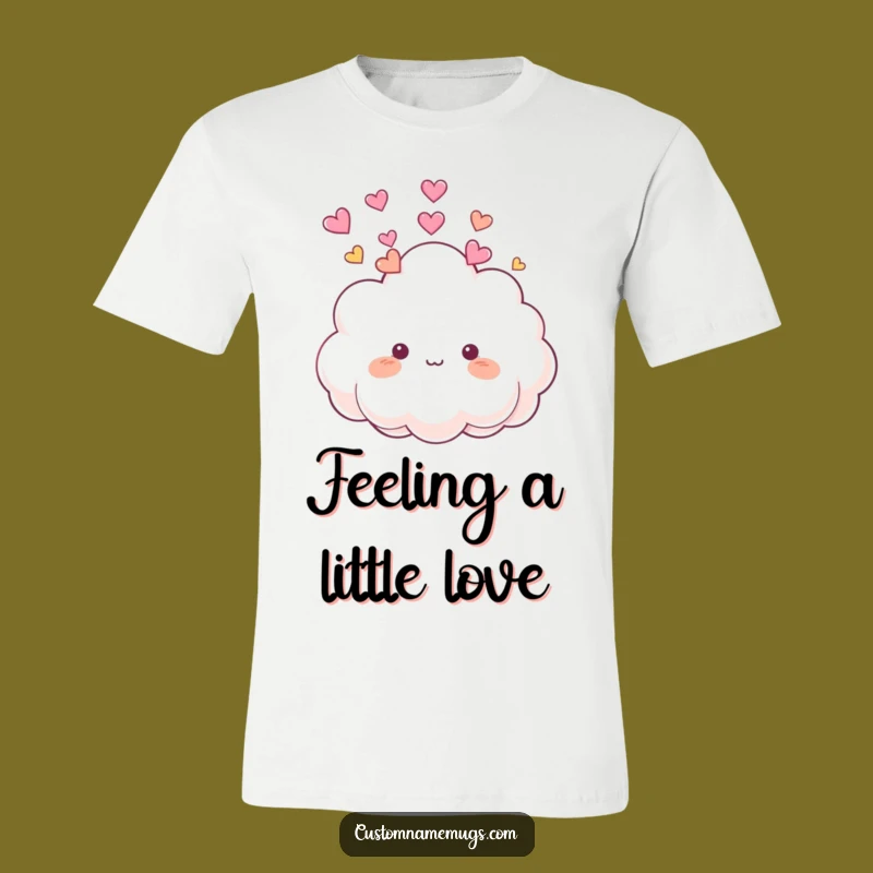 Funny Cloud Heart Shower T-Shirt: Cute Fluffy Character Tee for Whimsical Style