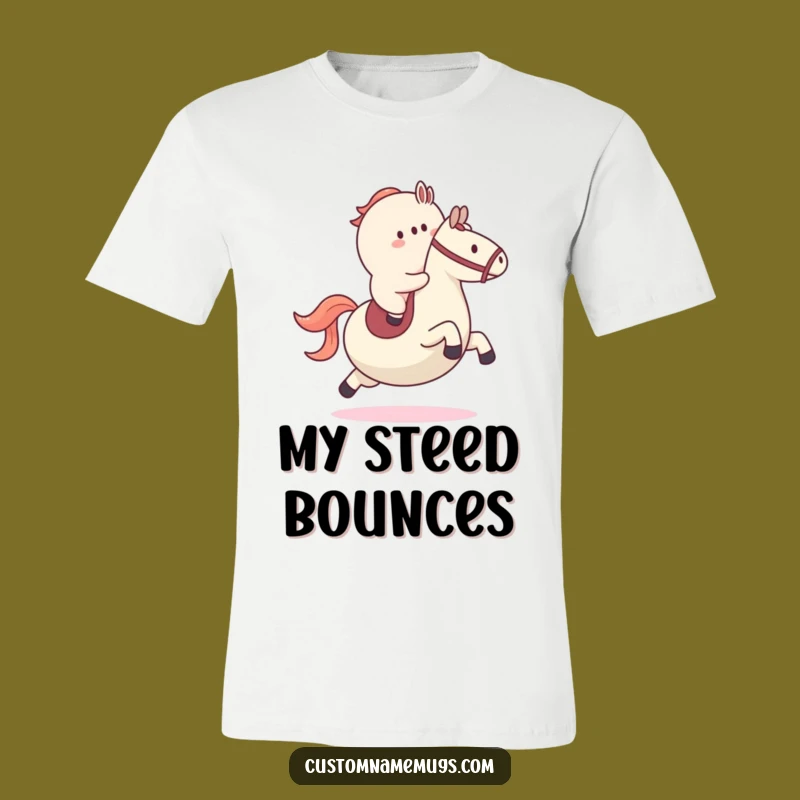 Funny Bouncy Blob Horse T-Shirt - Hilarious Character Ride Tee