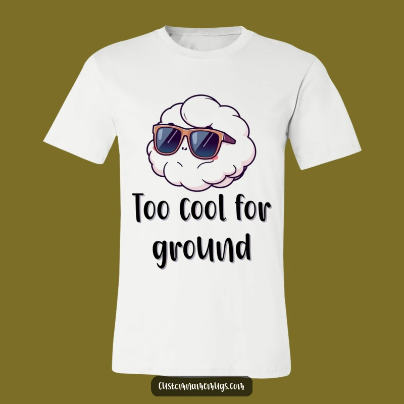 Funny Cloud Escapes T-Shirt: Floaty Fun with Oversized Sunglasses