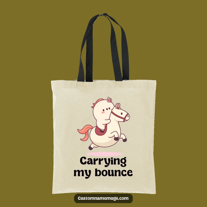 Funny Bouncy Blob Horse Tote Bag - Stylish & Hilarious Character Carryall