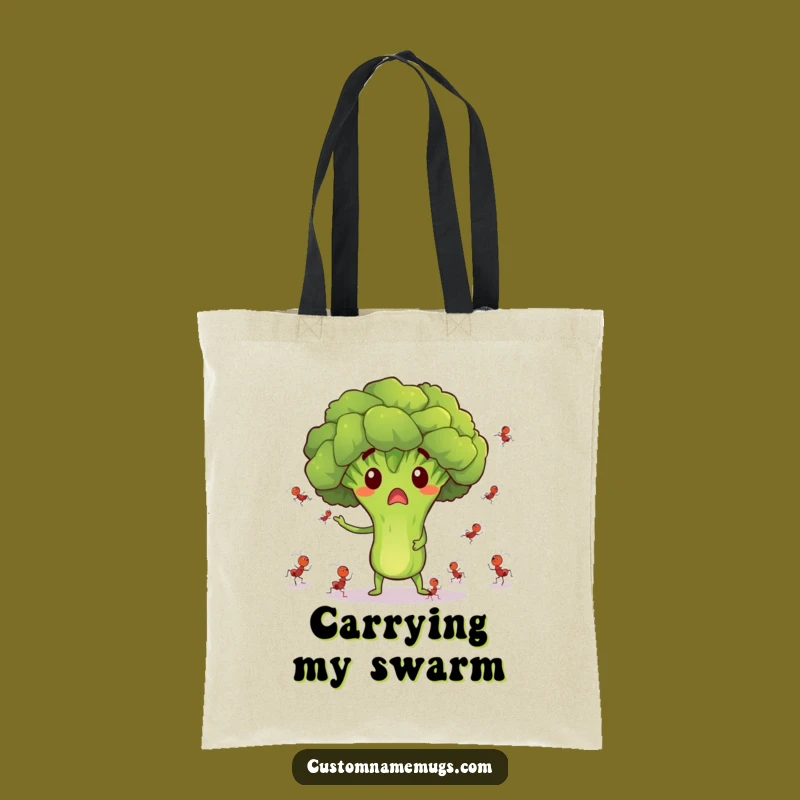 Funny Surprised Broccoli Ant Juggling Tote Bag - Carry Your Fun!