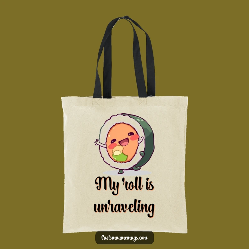 Funny Sushi Cartwheel Tote Bag: Chic Character Accessory for Foodie Errands