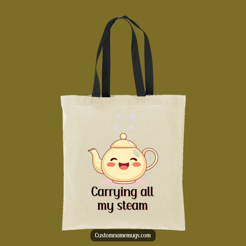 Funny Teapot Steam Face Tote Bag: Carry Your Essentials with This Charming and Humorous Accessory